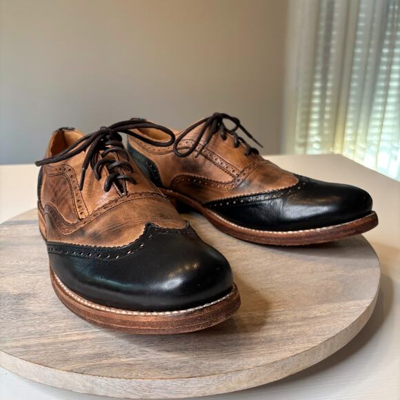Bed Stu Cobbler Series Wingtip Oxford Shoes Men’s Size 11 Brown Black Leather - Picture 1 of 11